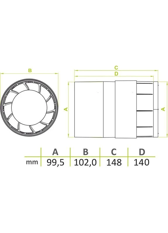 Вытяжной вентилятор aRC2 100 S White (01-074) airRoxy (323119514)