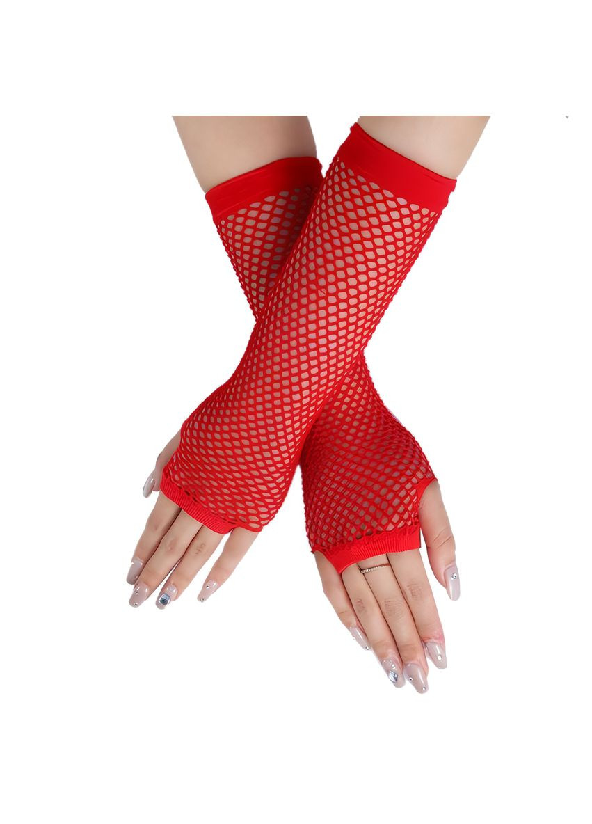 Жіночі сексуальні рукавички сітка довгі без пальців XS-M No Brand (368892314)