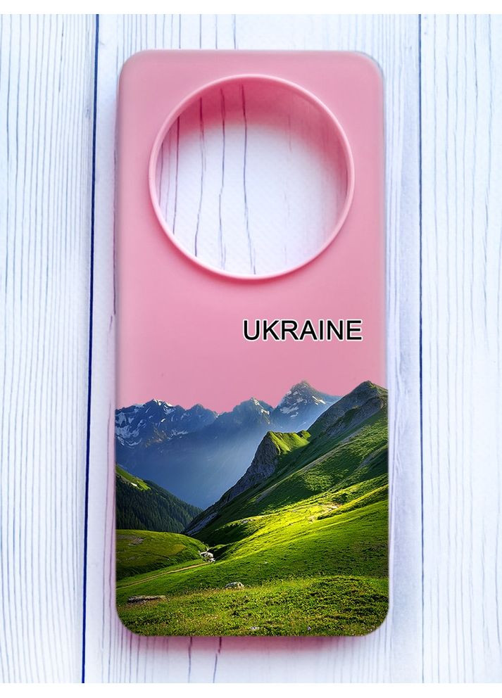 Матовий рожевий чохол на Xiaomi Redmi 14C/Poco C75 Карпати Україна (принт 409) Creative (356124549)