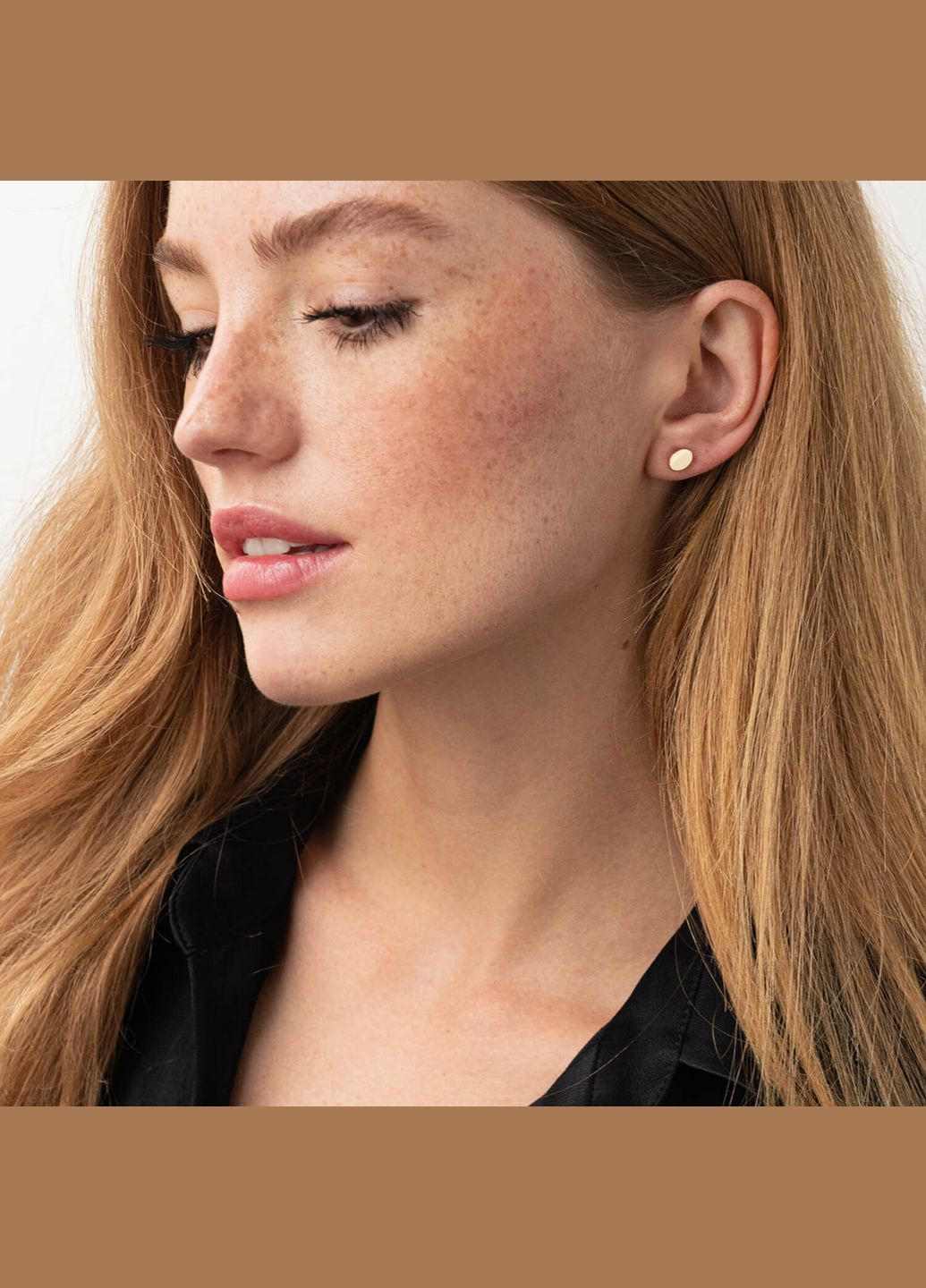 Золотые серьги - пусеты Овальные с06224 Oniks (264023477)