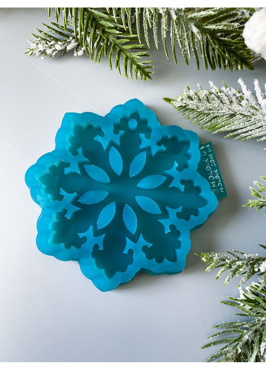 Молд Сніжинка 6 для новорічних іграшок на ялинку силіконова форма для епоксидної смоли No Brand (370566913)
