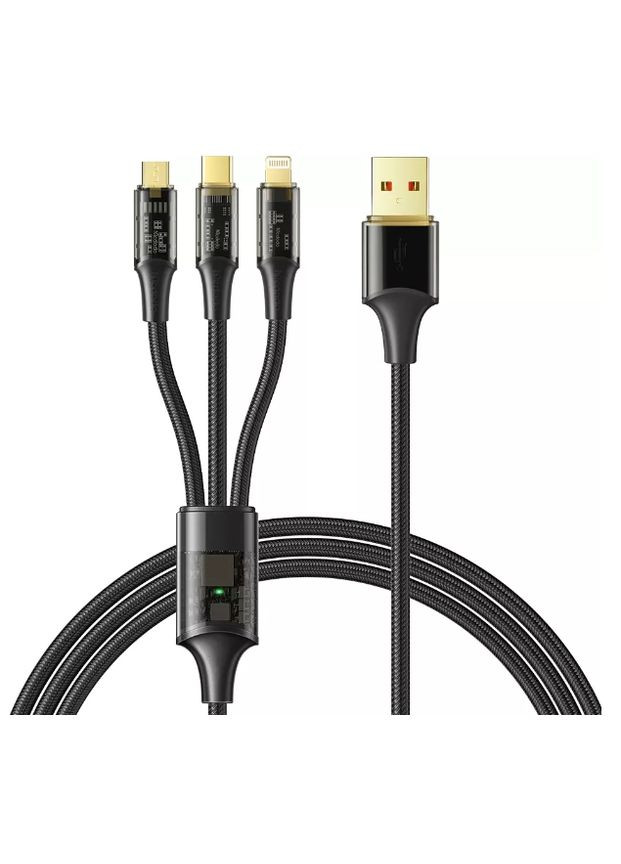 Кабель Amber Series 3 in 1 6A Super Fast Charging Cable 1.2m CA3330 Black McDodo (297453204)