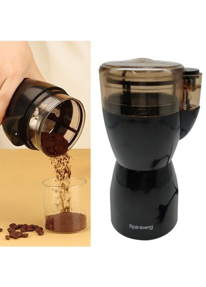 Кавомолка електрична професійна роторна 600 Вт RB-2206 Чорна Rainberg (306716814)