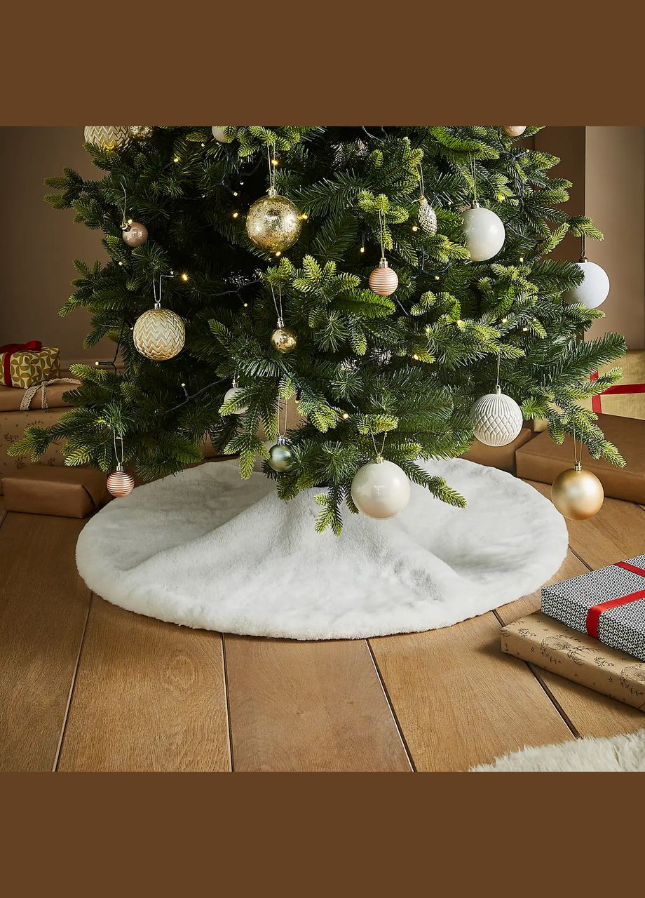 Круглий килимок-спідниця під ялинку d-70 см білий HVOYA (328606414)