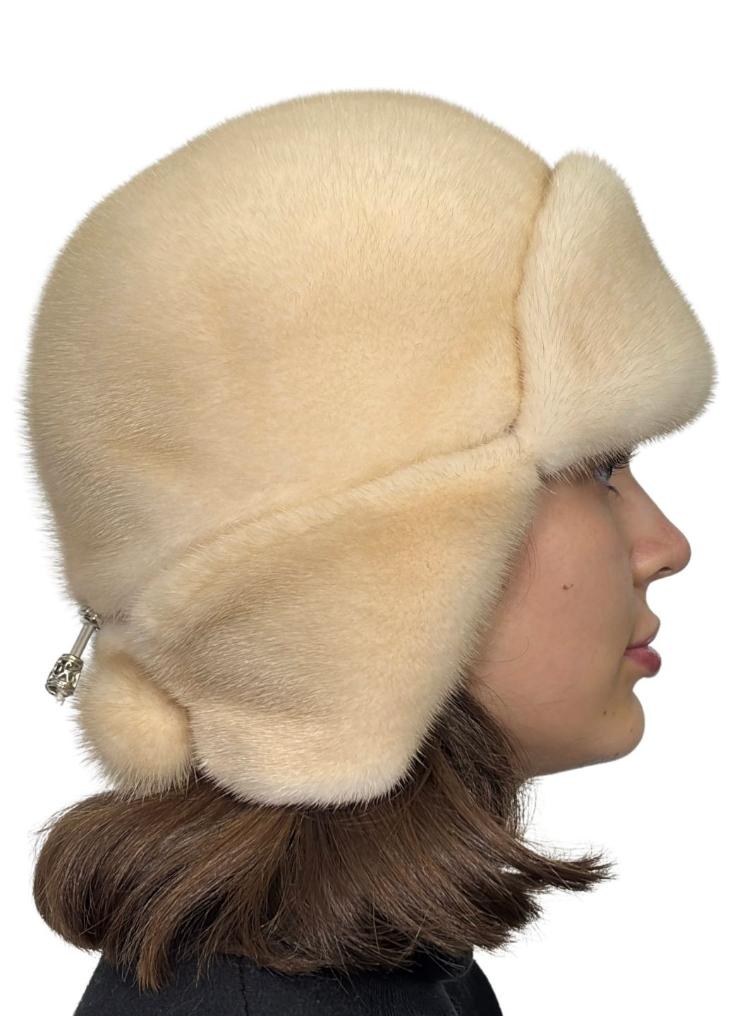Жіноча хутряна шапка норкова вушанка Меховой Стиль Ушанка (365250539)