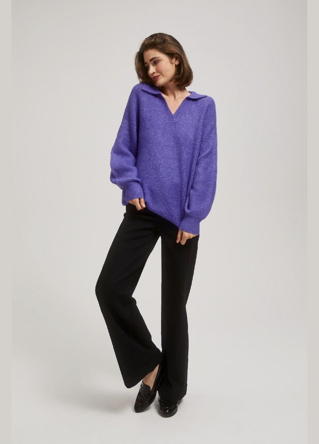 Фиолетовый зимний свитер Moodo