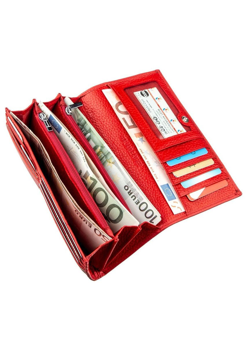 Жіночий шкіряний гаманець із відділенням для монет та карток червоний (sku_18858) No Brand (328218410)
