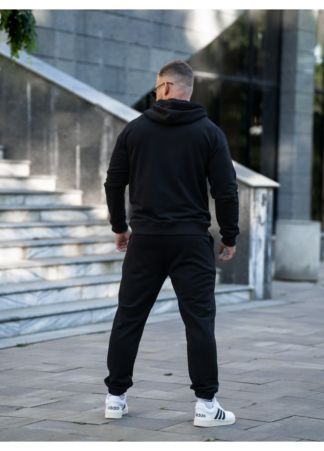 Спортивный костюм мужской демисезонный с худи и спортивными штанами ROVER Черный Teamv (361384842)