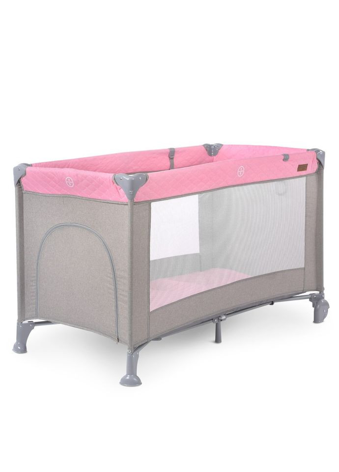 Детский манеж ME 1096 Pink Gray для девочек кроватка-люлька комбинированная с колесами El Camino (368756593)