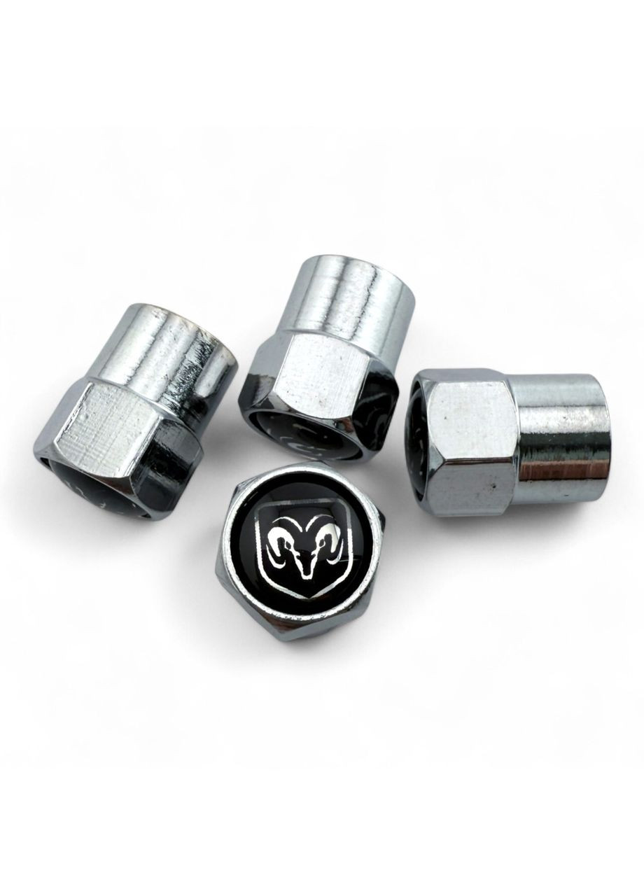 Колпачки на ниппель с логотипом авто Doodge Додж металлические (4 шт.) No Brand (364958904)