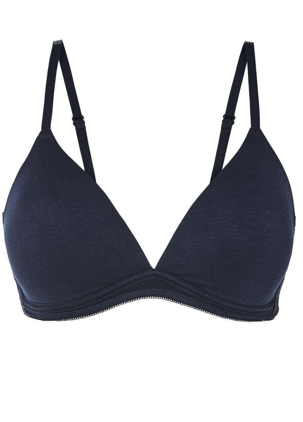 Темно-синій бюстгальтер жіночий з мереживними вставками з боків Esmara без кісточок