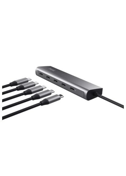 Концентратор (25136_TRUST) Trust USB-C to 5xUSB-C aluminium 0.1m grey (366694587)