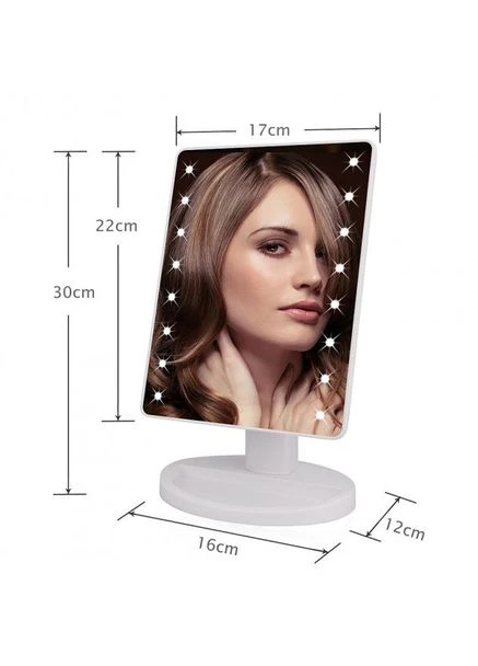 Зеркало для макияжа с 16 LED подсветкой Mirror White, Светящееся зеркало для макияжа. Цвет: No Brand (400761315)