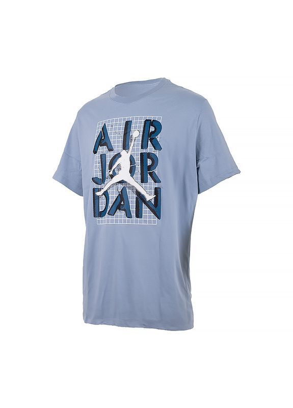 Голубая футболка m j brand jm stack ss crew Jordan