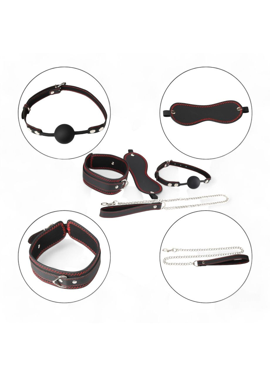 Наборы BDSM 4 в 1 БДСМ набор черного цвета качественный садо-мазо комплект Wild Play OEM (317748193)