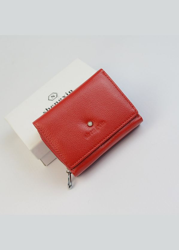 Женский маленький кожаный раскладной мини кошелек на кнопке с монетницей No Brand (333300161)