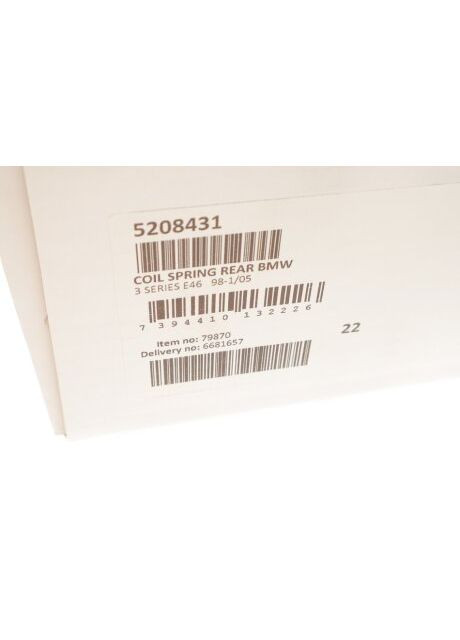Пружина (задняя) BMW 3 (E46) 316и-330и/Ci/318d-330d 98-05 (седан/купе)(без спорт.х.ч) (с непос 5208431 (opt-om) Lesjofors (366189153)