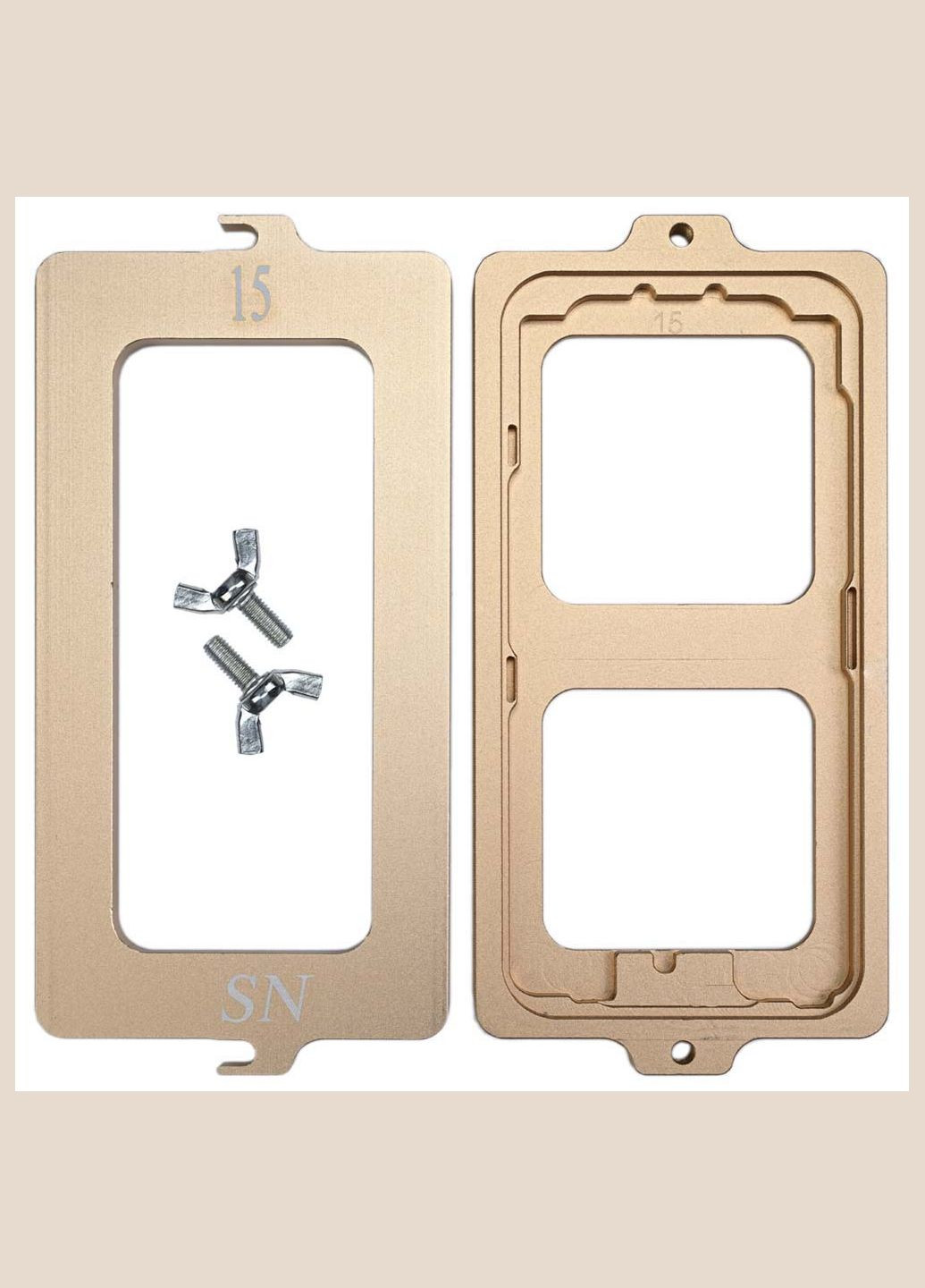 Комплект форм для склеивания рамки с дисплеем /алюминий/ для iPhone 15 MaYuan (331155906)