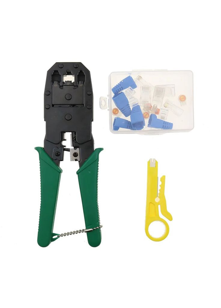 Набір мережевика в чохлі 19 в 1, набір інструментів для монтажу прокладки та обслуговування мережі професійний 9 інструментів Mhz (361137813)