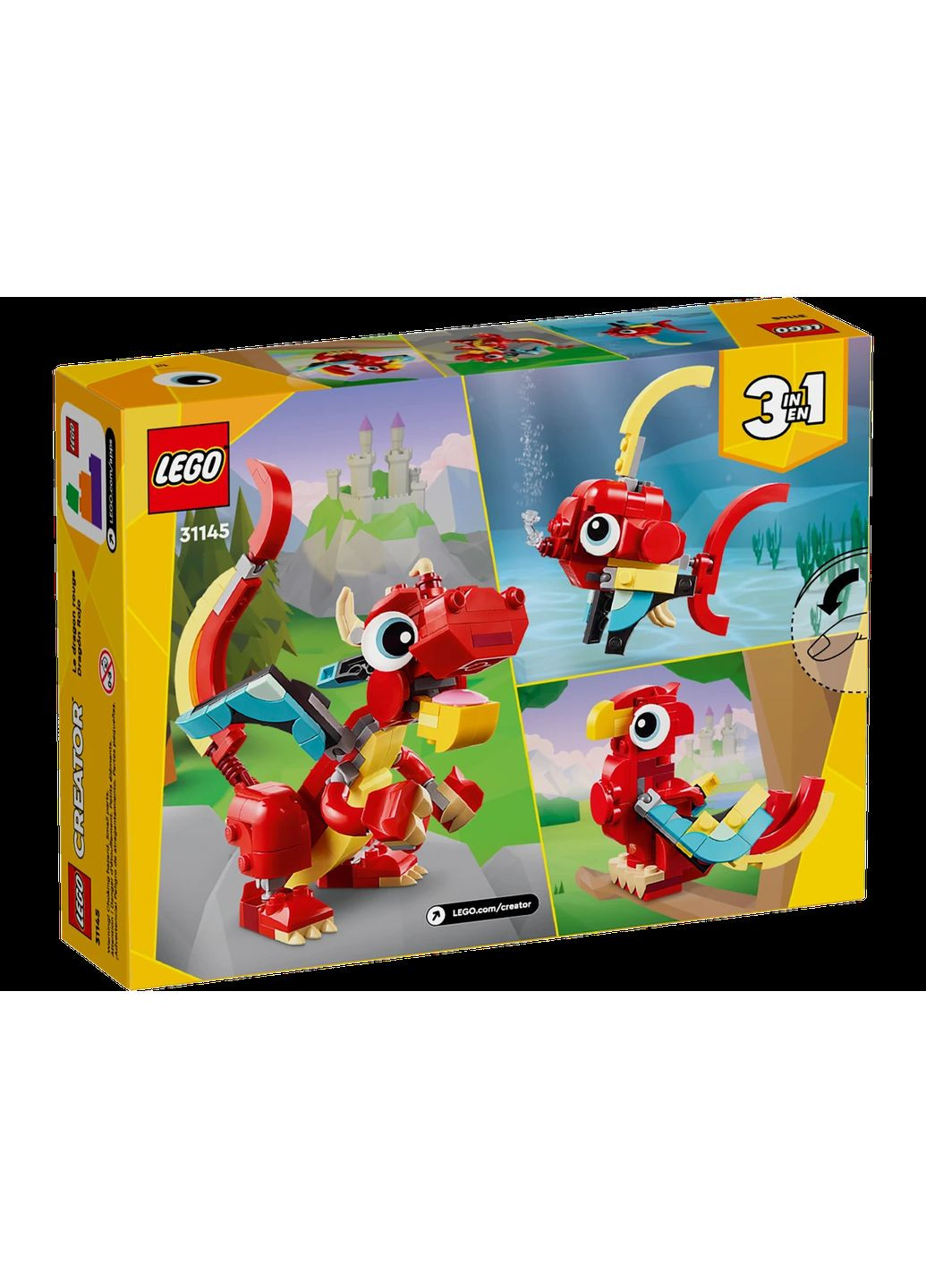 Конструктор Лего Креатор 3 в 1 дракон Creator 3in1 Red Dragon 31145 Lego (372012310)