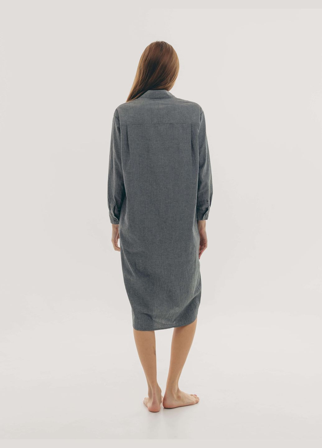 Серое повседневный платье-рубашка silver m-l рубашка Leglo