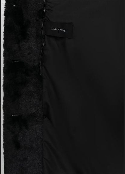 Черная комбинированная дубленка из эко меха 88-89635ydk черный 3yjs0480+h24406f3-bk sam Samange