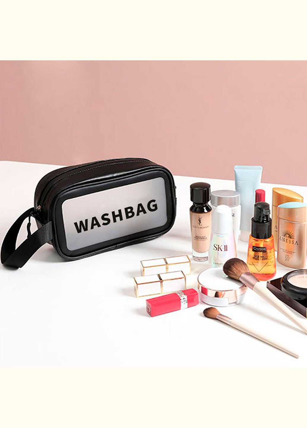 Органайзер-сумка LoveYouHome прозора для спорту та подорожей Чорний 20,5х7х13 см Love You (337094315)