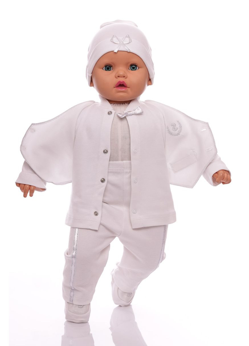 Белый демисезонный комплект на выписку для мальчика трикотажный "s" белый 62 см (34525) Murat baby