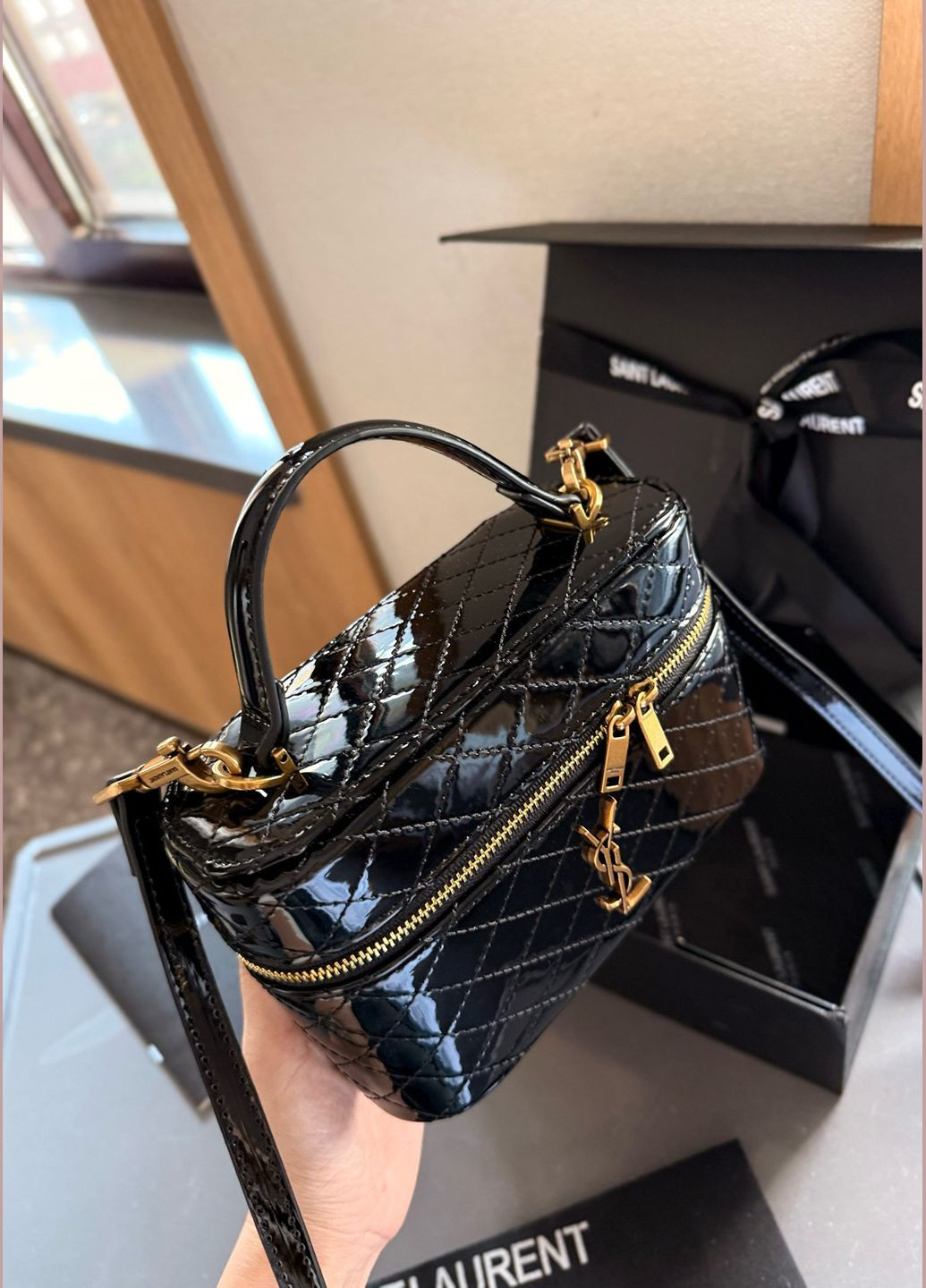 Жіноча сумка YSL 6045 крос-боді чорна No Brand (314540102)