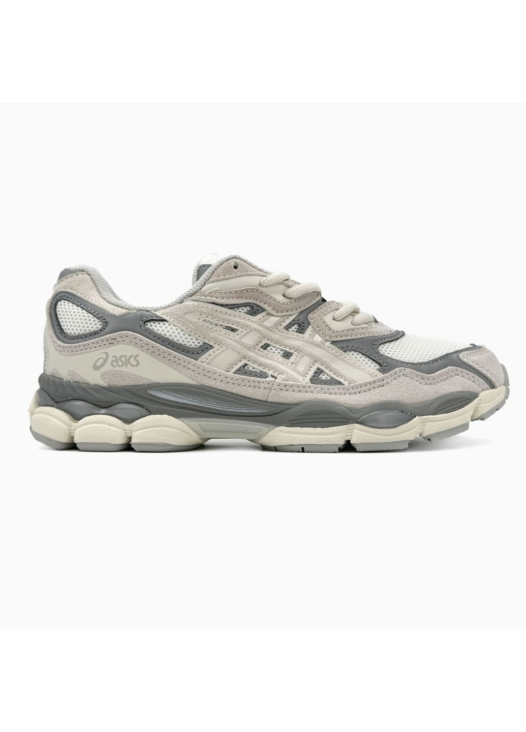 Серые демисезонные кроссовки мужские asics gel-nyc grey / beige асикс гель нюк No Brand
