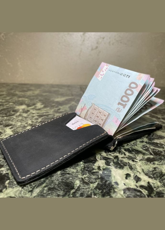 Кожаный зажим для денег черный RAw-hold-001 TARWA (329147973)