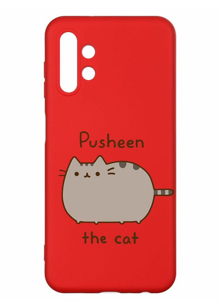 Матовий червоний чохол на Samsung A13 4G Пушин котик (принт 412) Creative (356123533)