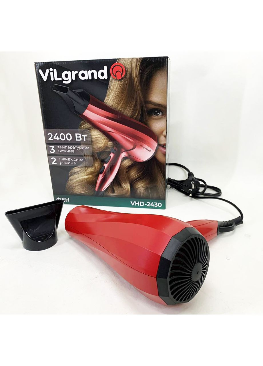 Фен Vilgrand VHD-2430 Колір: червоний No Brand (365813174)