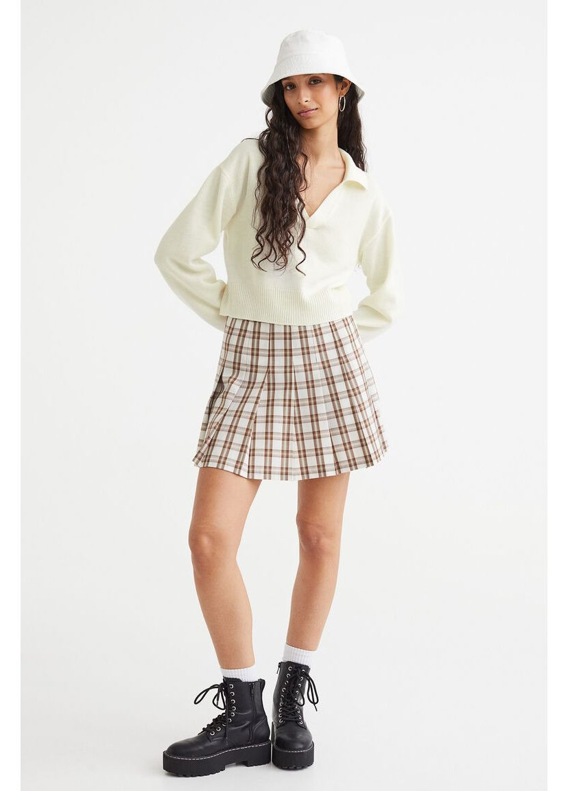 Молочный демисезонный свитер-поло H&M