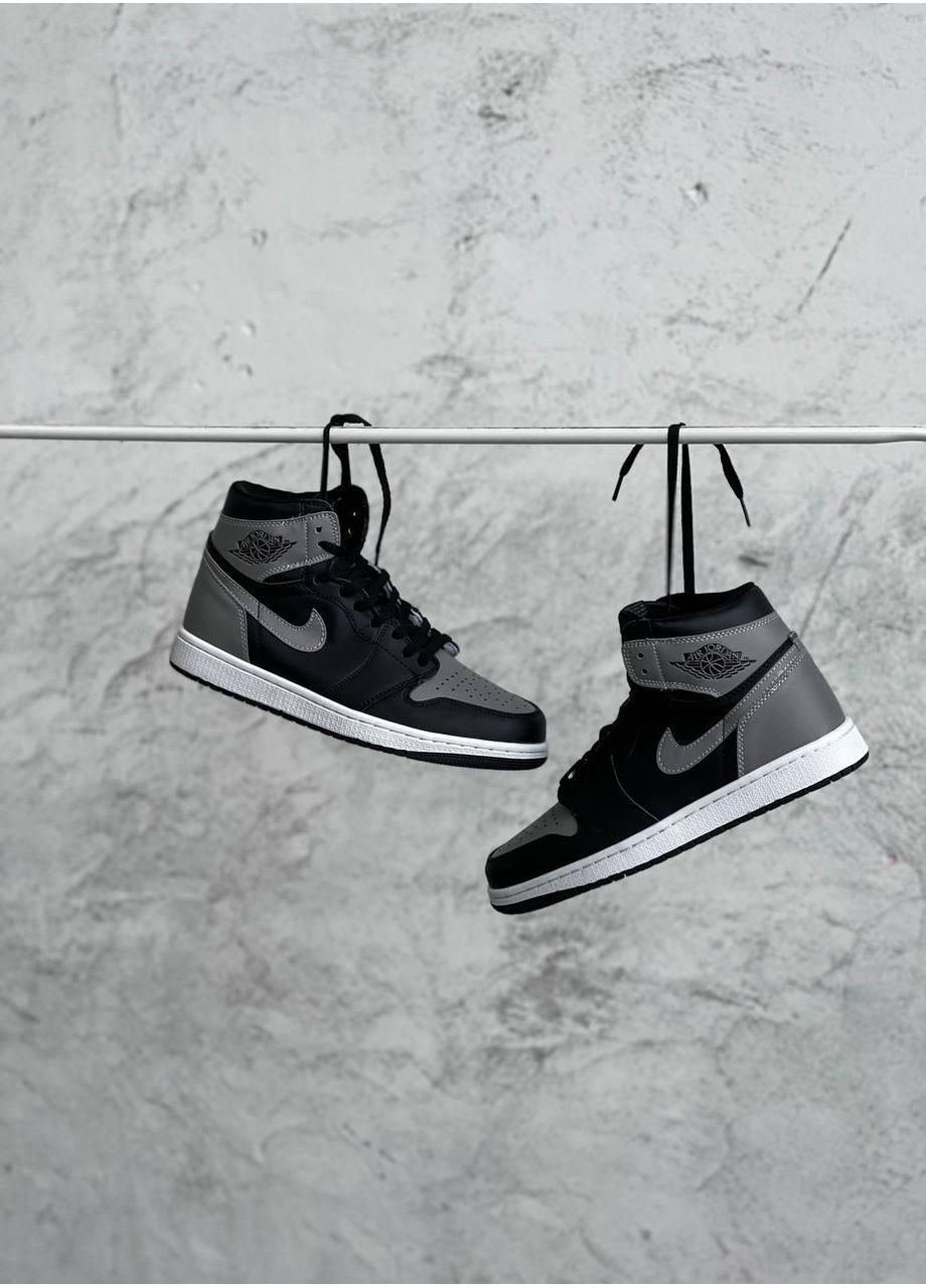 КРОСІВКИ ЖІНОЧІ NIKE AIR JORDAN 1 RETRO HIGH BLACK GREY НАЙК АІР ДЖОРДАН No Brand сірі демісезони (367167371)