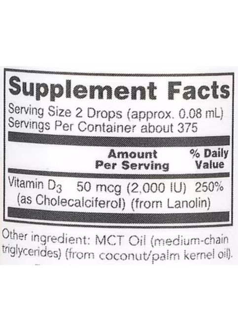 Liquid Vitamin D3, Extra Strength, 2,000 IU 30 ml /375 servings/ Protocol for Life Balance (358075323)