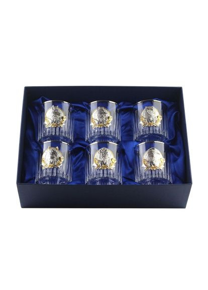 Набор для виски "Бокали Лидер Платинум" (6 шт) с платиной и золотыми накладками (GPB6SEN2PG) Boss Crystal (302666413)