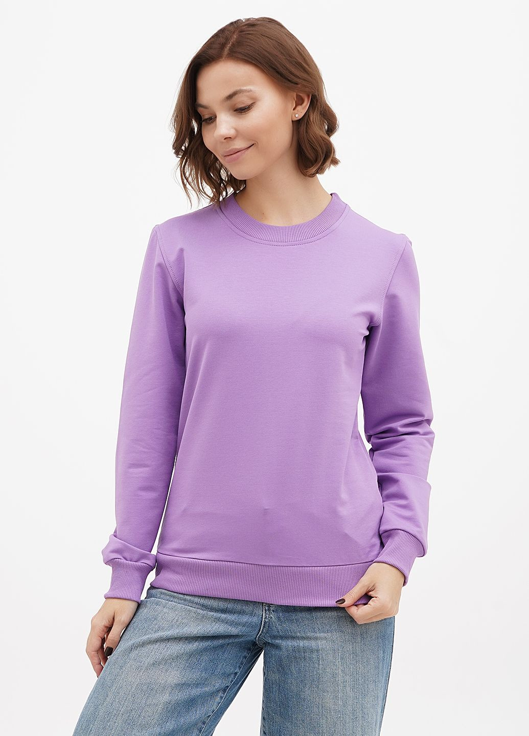 Фиолетовый женский свитшот с эластичными манжетами (hb255456) HiBrand без декора (347767473)