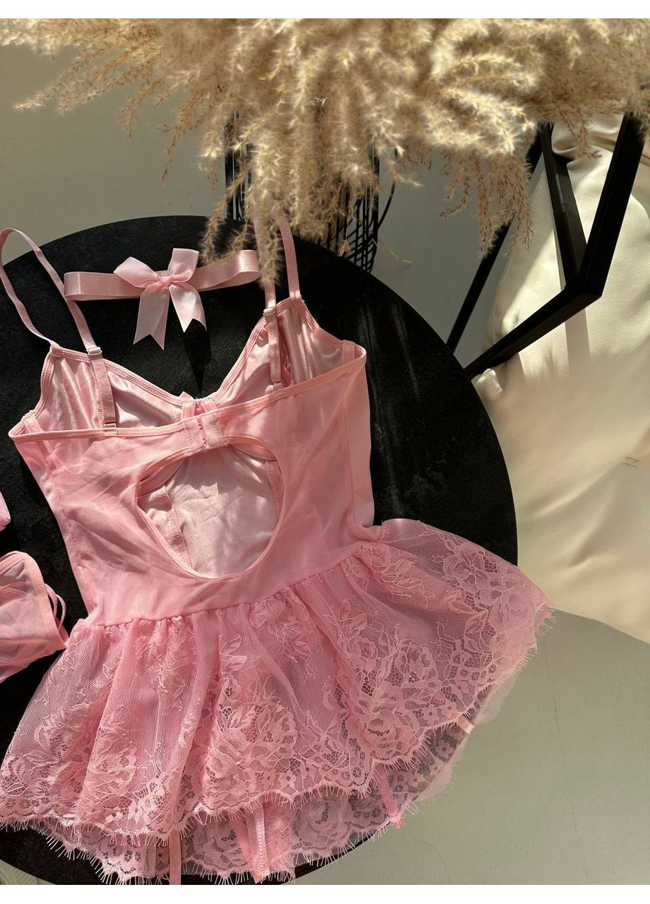 Пеньюар з мереживом + трусики + панчохи. No Brand (360405131)