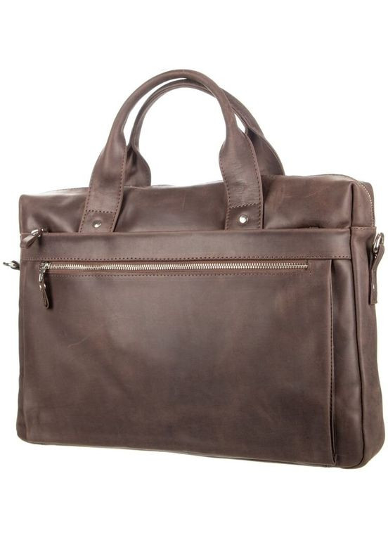 Мужская сумка для ноутбука на плечо с карманами натуральная кожа коричневая (sku_11026) No Brand (328922661)