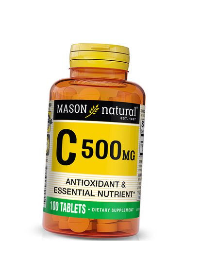 Вітамін С таблетки, Vitamin C 500, 100таб (36529033) Mason Natural (293254795)