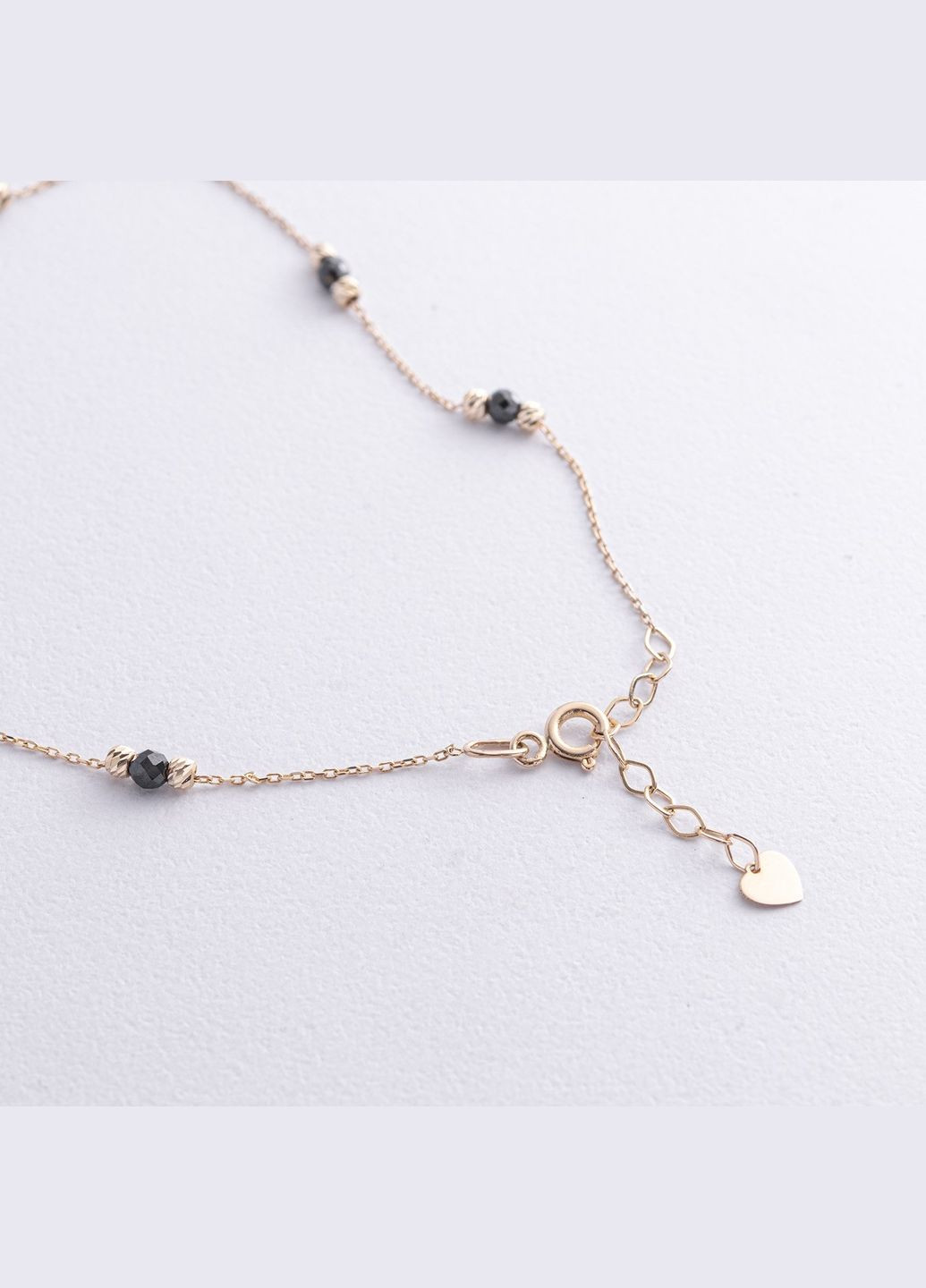 Золотой браслет Сердечки (фианиты) на ногу б04902 24 24 Oniks (323208959)