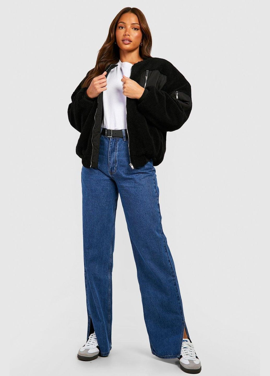 Чорна демісезонна куртка-бомбер Boohoo