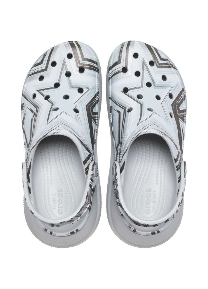 Серебряные женские кроксы classic crush disco m4w6-36-23 см shimmer multi 208121 Crocs