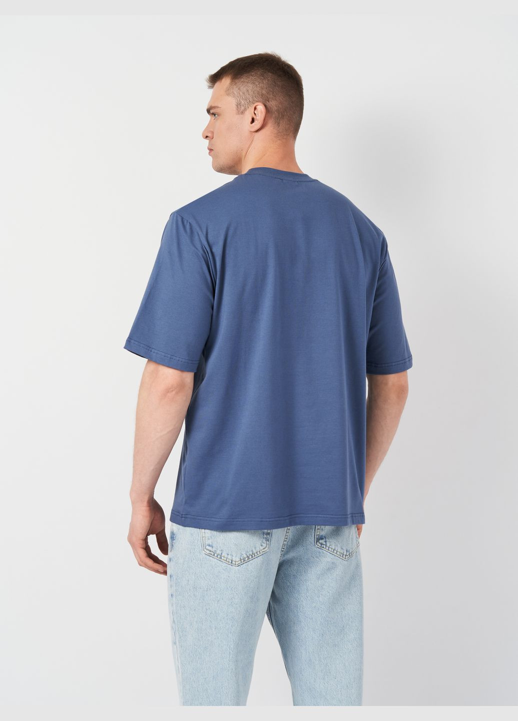 Синяя футболка мужская с коротким рукавом Роза