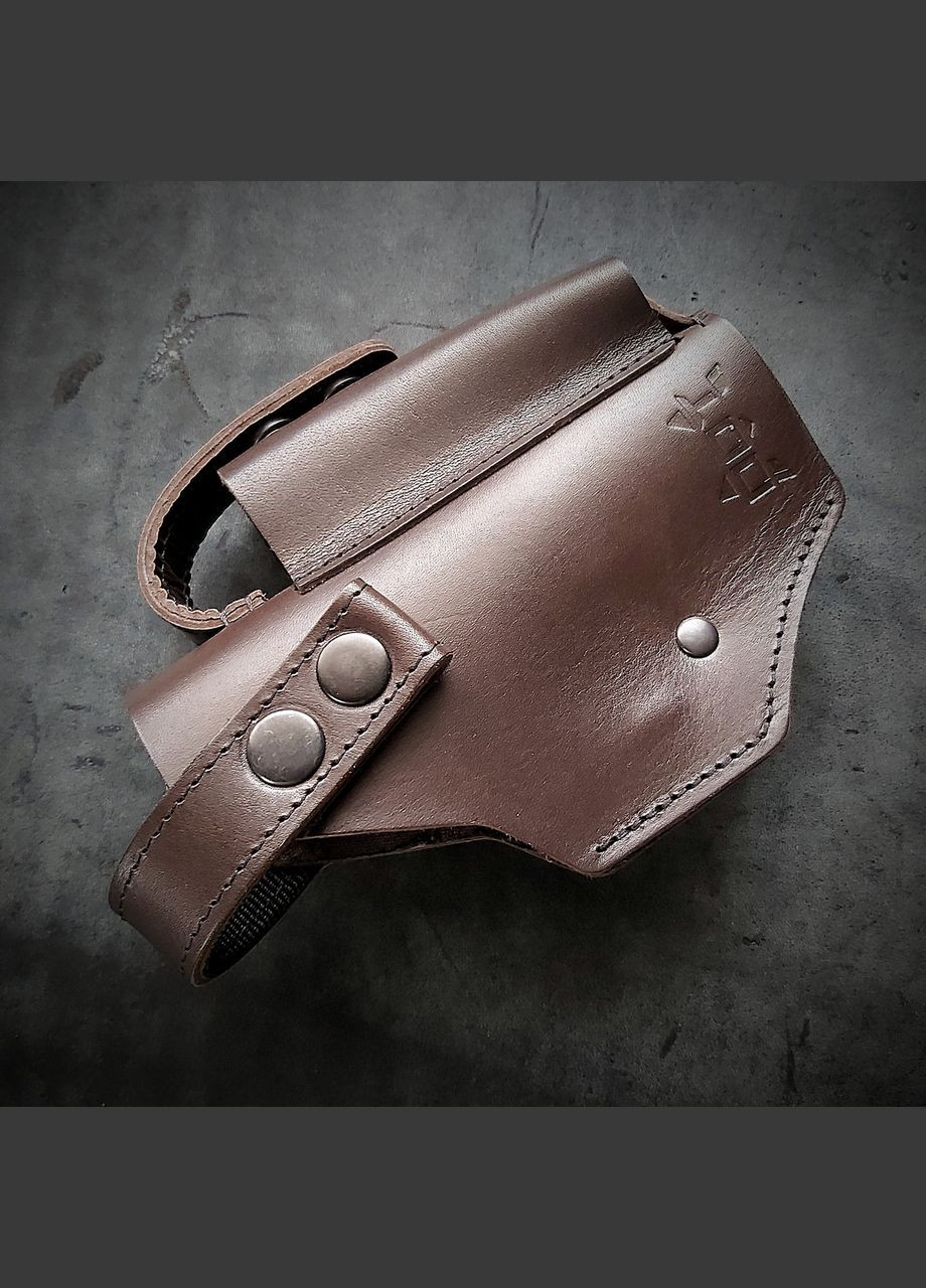 Шкіряна кобура поясна під пістолет GLOCK 17, коричнева на скобі No Brand (339621547)