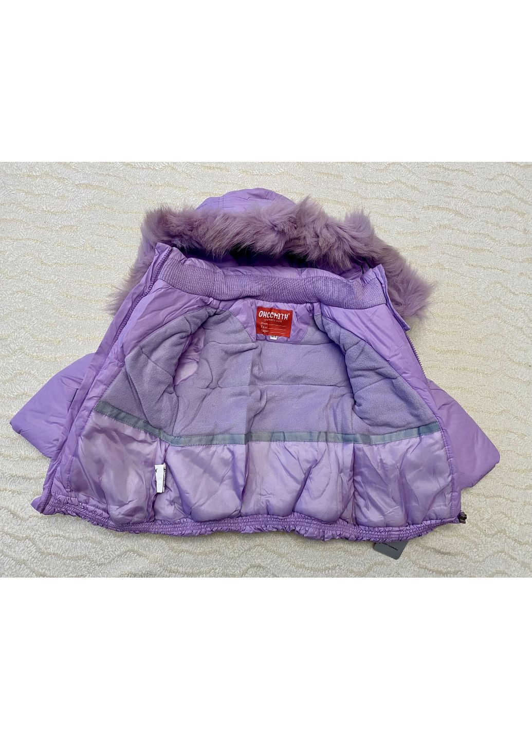 Фіолетова зимня дитяча зимова куртка на дівчинку з капюшоном 86-104 холофайбер No Brand