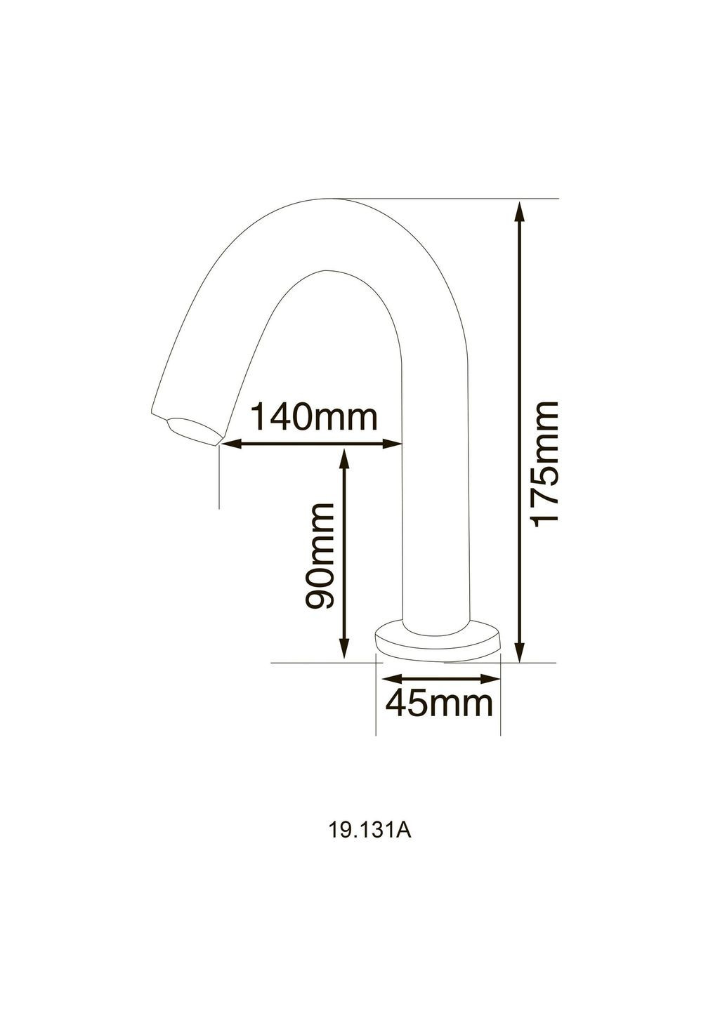 Кран сенсорний для умив-ка 19.131A-DC/AC (220V/6V),висота 175мм,з трансформатором,латунь Cold HOTEC (338863793)