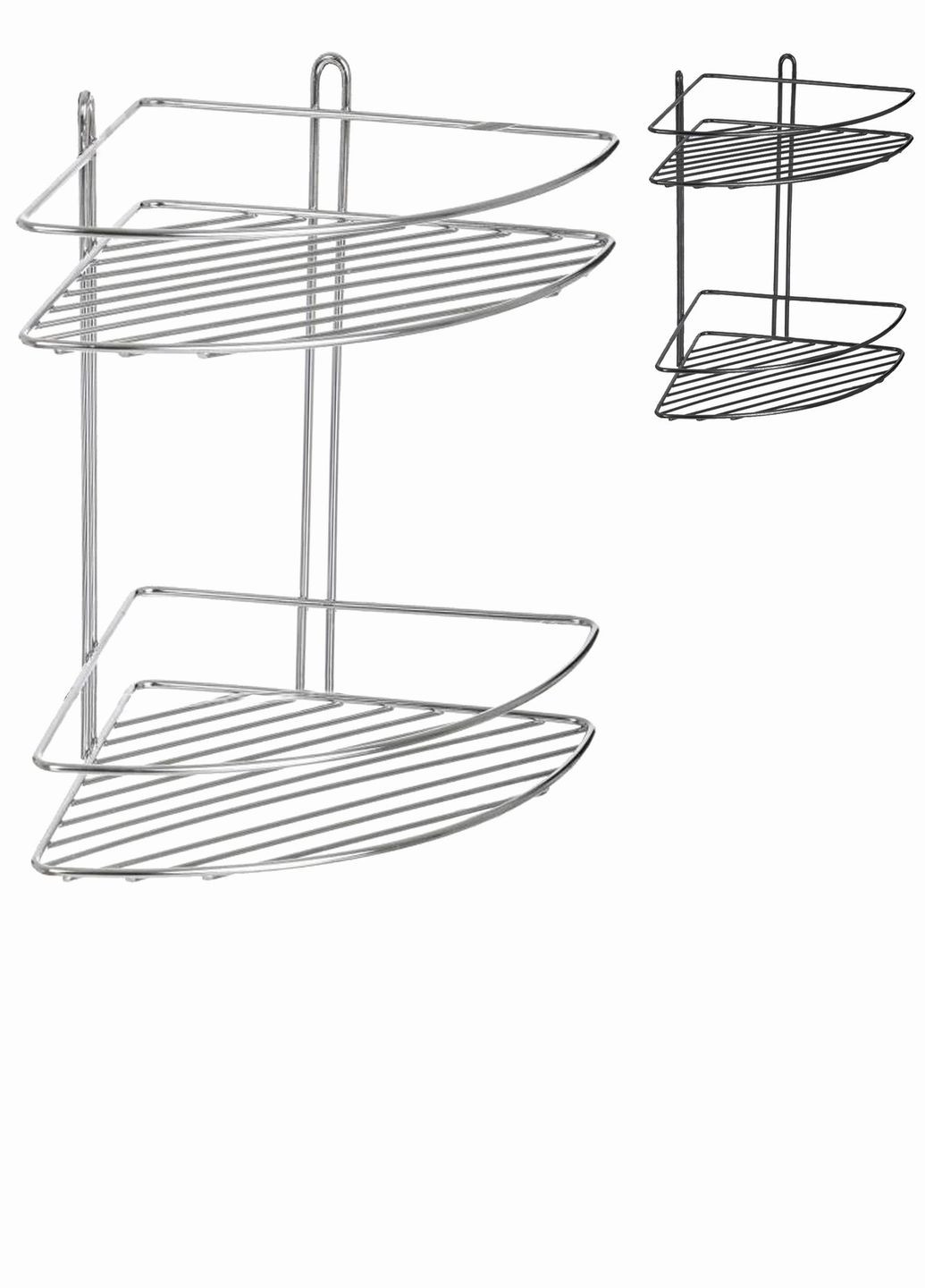 Полиця кутова напівкругла 2-о ярусна МЕТАЛ No Brand (355683890)