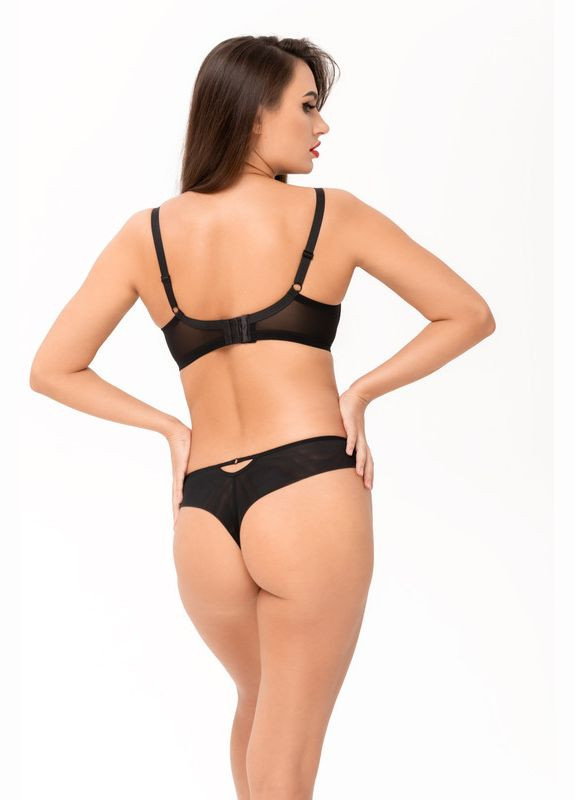 Чорний бюстгальтер балконет на кісточках Kalyna з кісточками